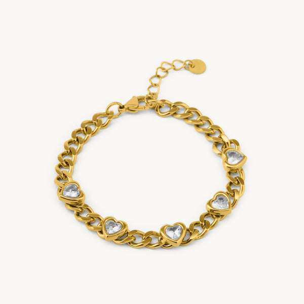 Heart Sparkle Charm Bracelet