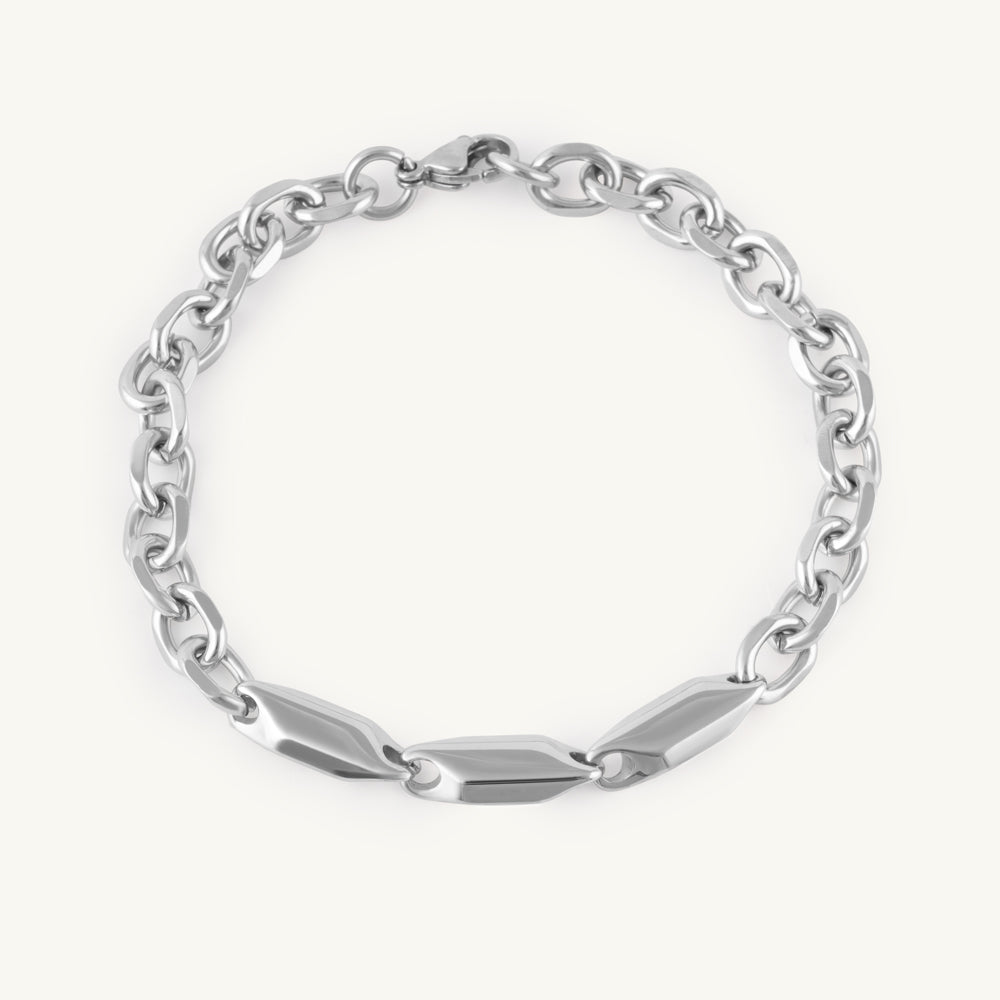 Chrome Contrast Link Bracelet