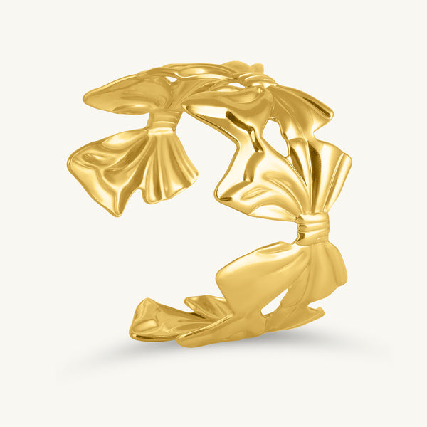 Golden Bloom Petal Cuff Bracelet