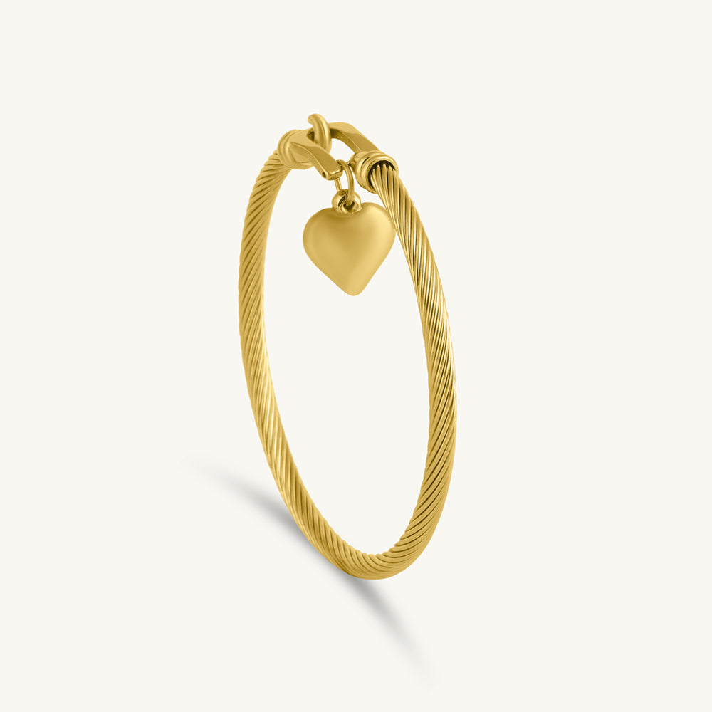 Eternal Glow Heart Charm Bangle