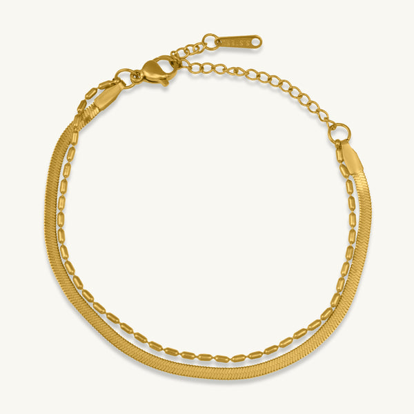 Twin Gleam Chain Layered Bracelet
