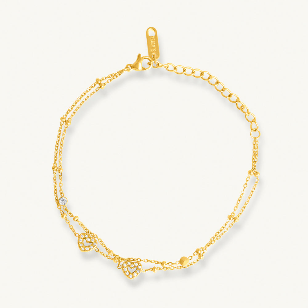 Heart Outline Chain Bracelet
