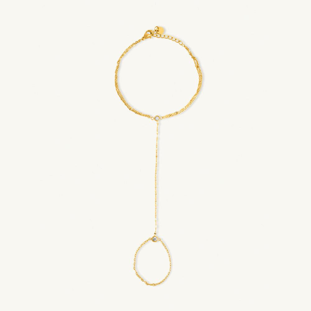 Delicate Duo Chain Hand Harness Bracelet