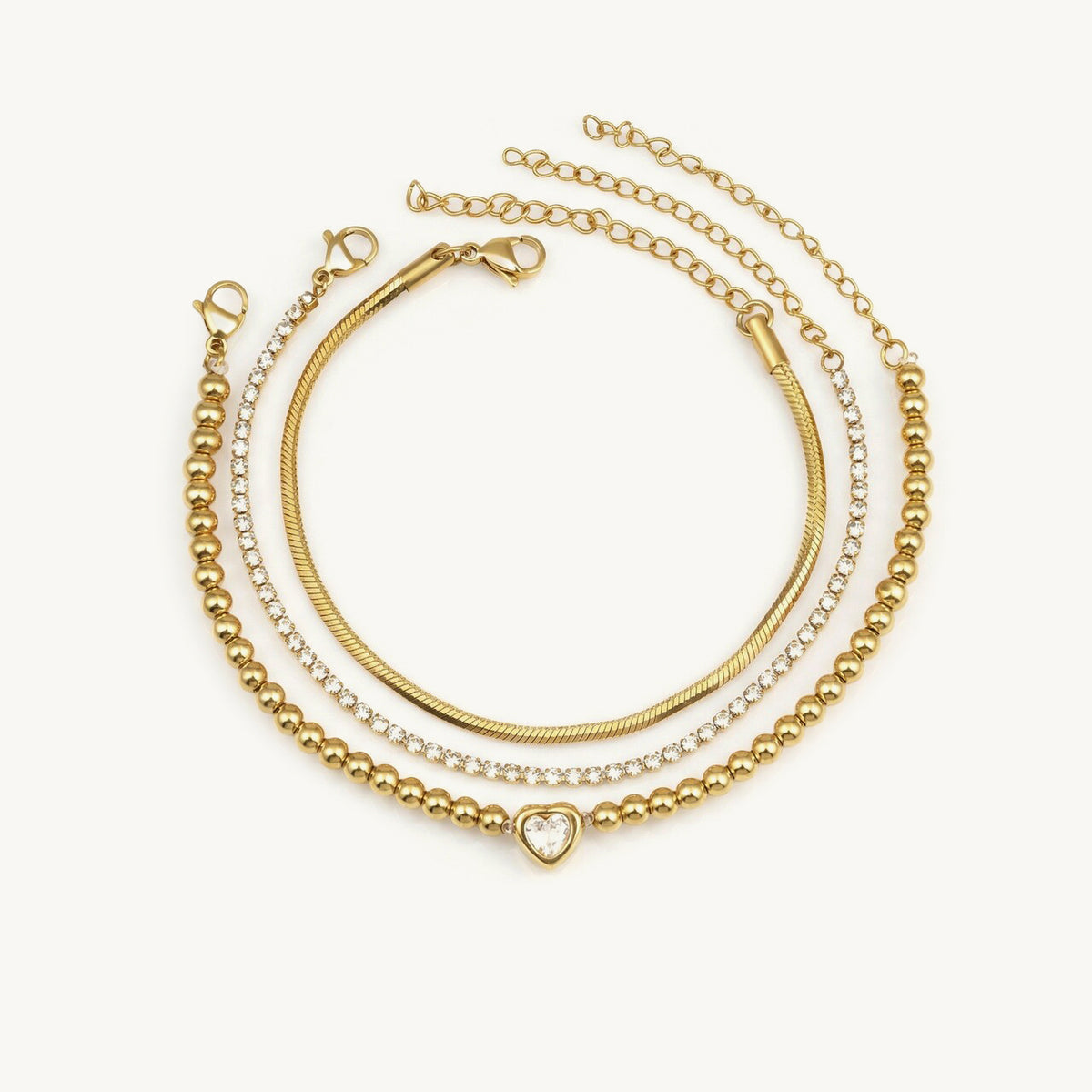 Layered Stone Chain Bracelet