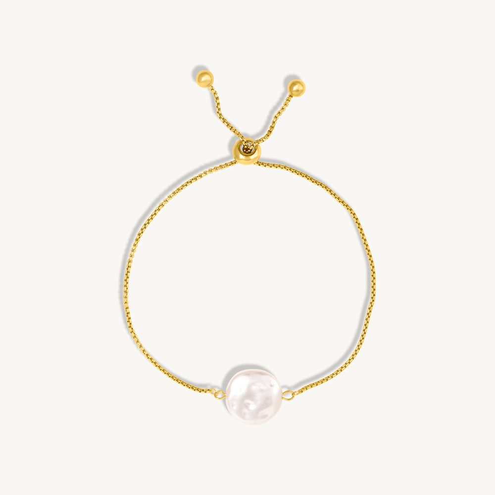 Dainty Pearl Motif Bolo Bracelet