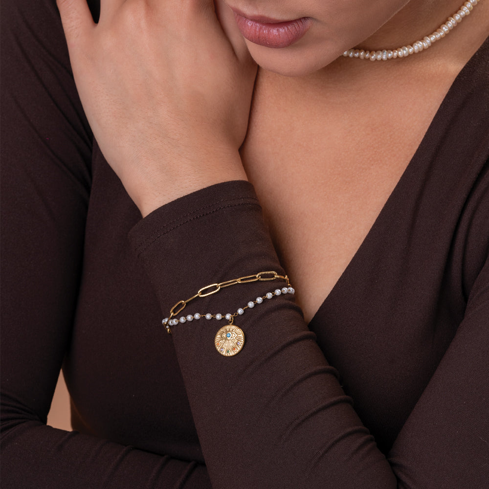 Evil-Eye Pearl Bracelet - view 3
