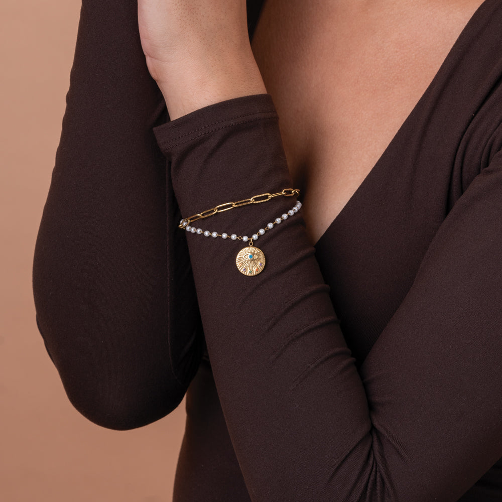 Evil-Eye Pearl Bracelet - view 2