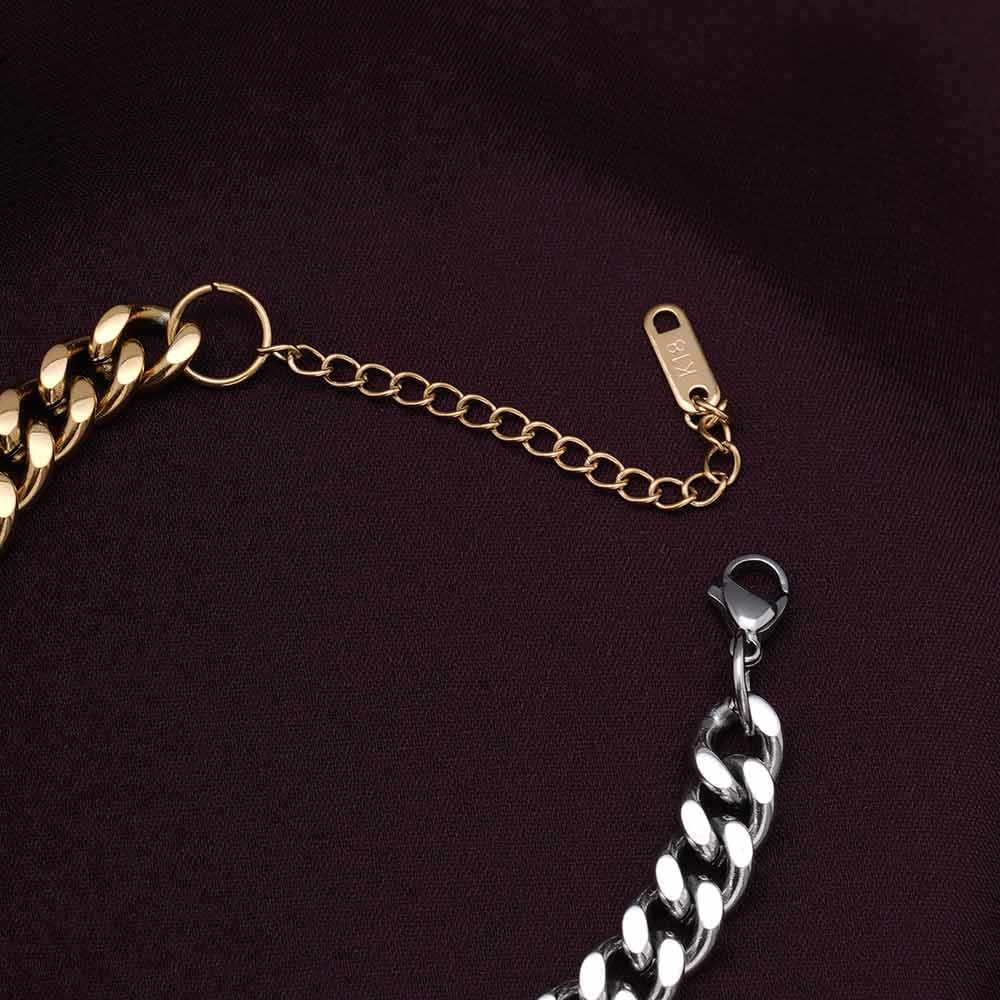 Bi-metal Cuban Chain Bracelet - view 10