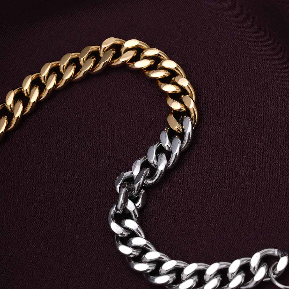 Bi-metal Cuban Chain Bracelet - view 7