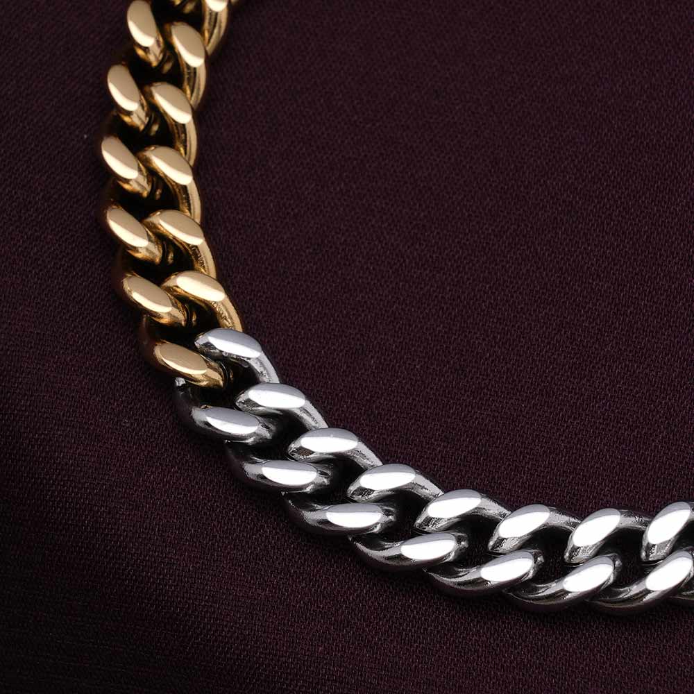 Bi-metal Cuban Chain Bracelet - view 8