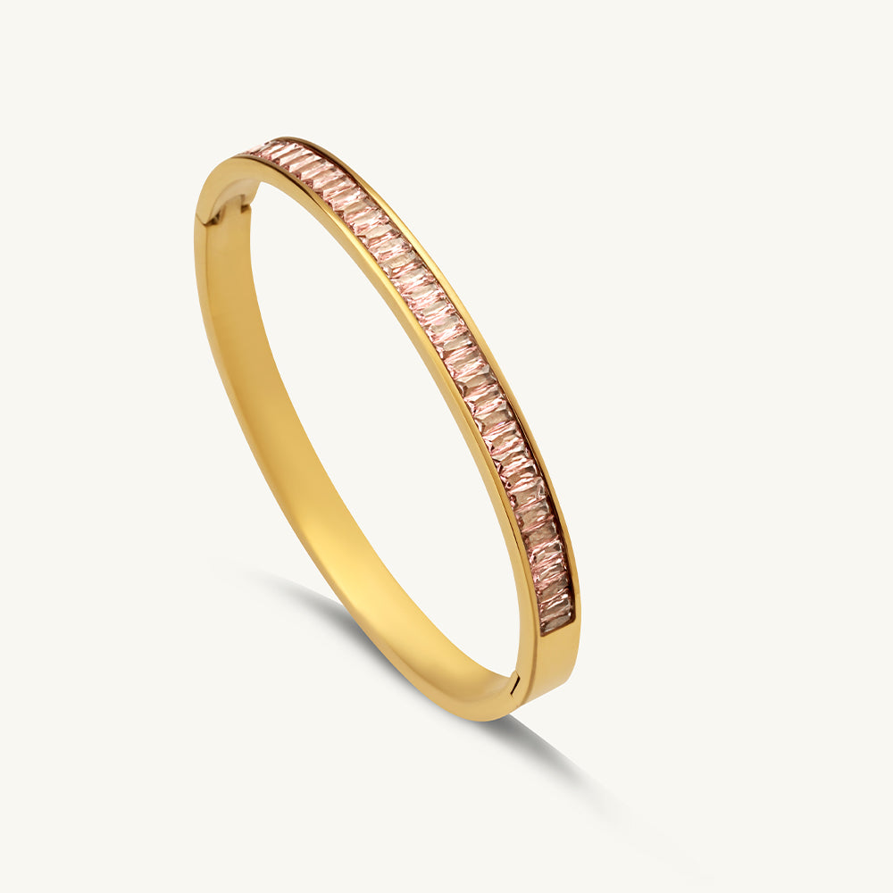 Pink Quartz Necklace & Pink Enchantment Bangle Bracelet Combo Set - view 5