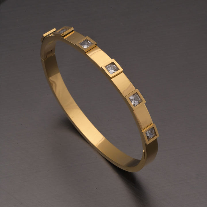 Square Crystals Bangle Bracelet