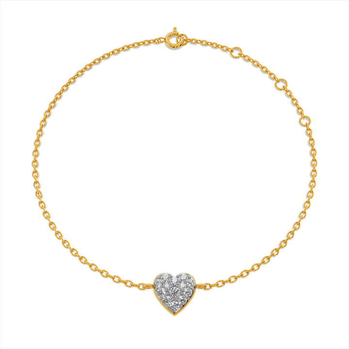 Tender Heart 9KT Gold Lab Grown Diamond Bracelet  -  5