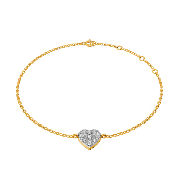 Tender Heart 9KT Gold Lab Grown Diamond Bracelet  -  2