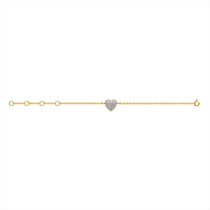 Tender Heart 9KT Gold Lab Grown Diamond Bracelet  -  1
