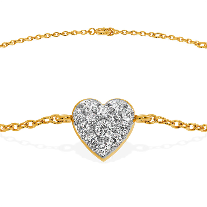 Tender Heart 9KT Gold Lab Grown Diamond Bracelet  -  8