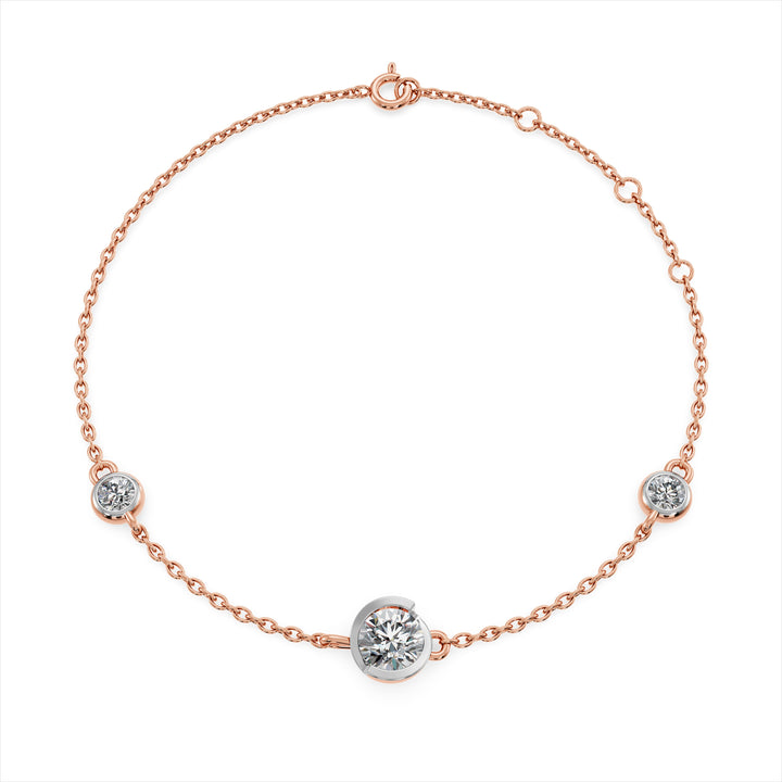 Radiant Trio 9KT Gold Lab Grown Diamond Bracelet - 7 