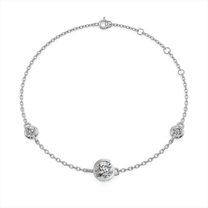 Radiant Trio 9KT Gold Lab Grown Diamond Bracelet - 6 