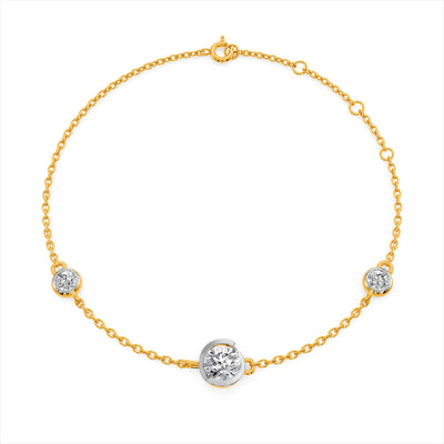 Radiant Trio 9KT Gold Lab Grown Diamond Bracelet