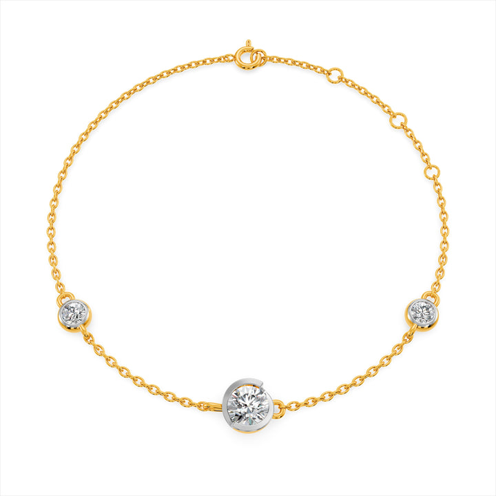 Radiant Trio 9KT Gold Lab Grown Diamond Bracelet - 5 