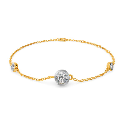 Radiant Trio 9KT Gold Lab Grown Diamond Bracelet
