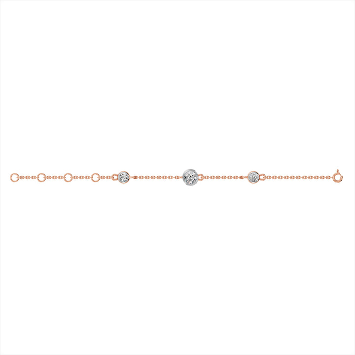 Radiant Trio 9KT Gold Lab Grown Diamond Bracelet - 4 