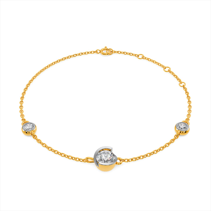 Radiant Trio 9KT Gold Lab Grown Diamond Bracelet - 2 