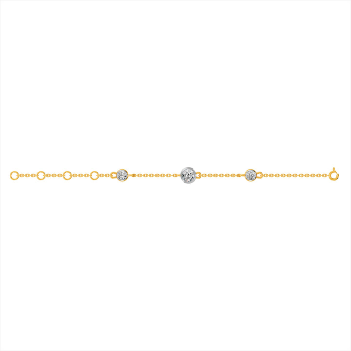 Radiant Trio 9KT Gold Lab Grown Diamond Bracelet - 1 