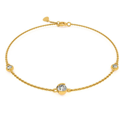 Radiant Trio 9KT Gold Lab Grown Diamond Bracelet