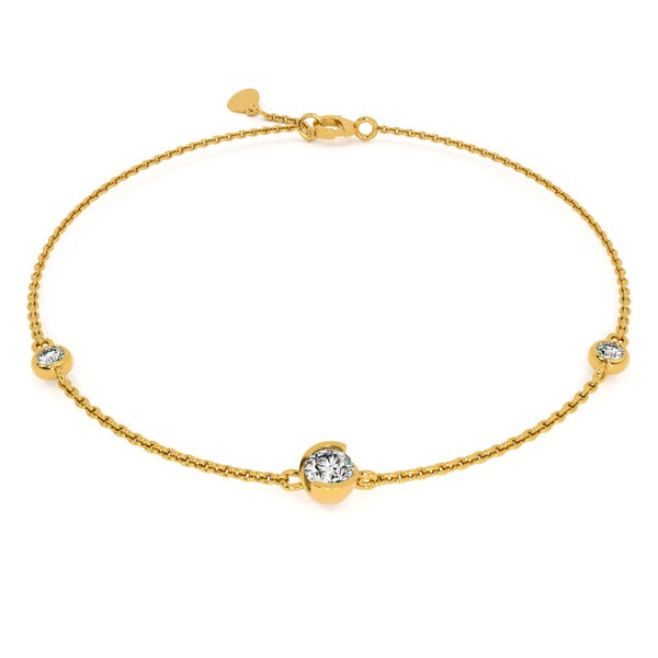 Radiant Trio 9KT Gold Lab Grown Diamond Bracelet - 3