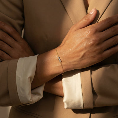 Luna Trio 9KT Gold Lab Grown Diamond Bracelet