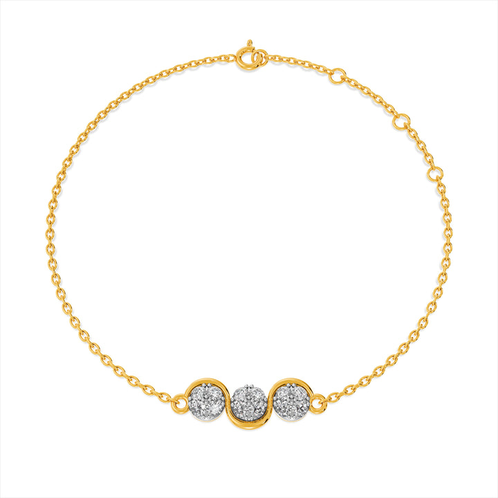 Luna Trio 9KT Gold Lab Grown Diamond Bracelet - 1 