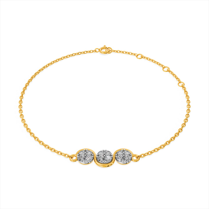 Luna Trio 9KT Gold Lab Grown Diamond Bracelet - 6 