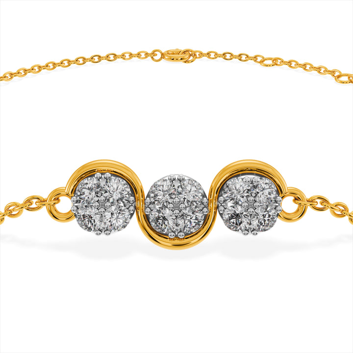 Luna Trio 9KT Gold Lab Grown Diamond Bracelet - 4 
