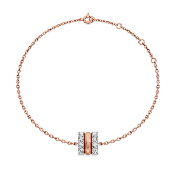 Stripe Luster 9KT Gold Lab Grown Diamond Bracelet - 2 