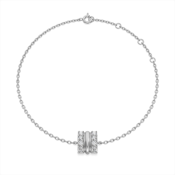 Stripe Luster 9KT Gold Lab Grown Diamond Bracelet - 1 