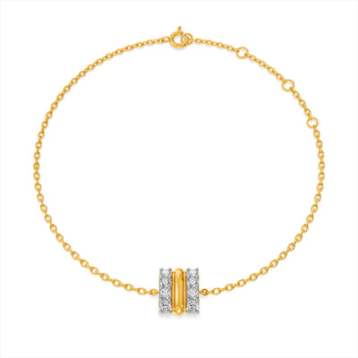 Stripe Luster 9KT Gold Lab Grown Diamond Bracelet