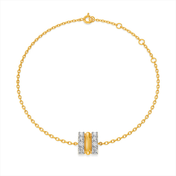 Stripe Luster 9KT Gold Lab Grown Diamond Bracelet - 8