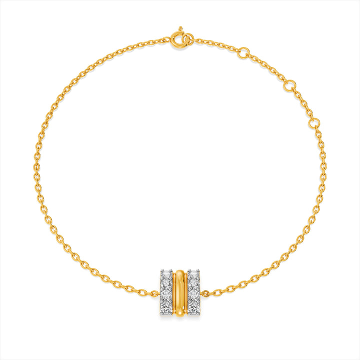 Stripe Luster 9KT Gold Lab Grown Diamond Bracelet - 8