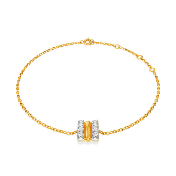 Stripe Luster 9KT Gold Lab Grown Diamond Bracelet - 5 