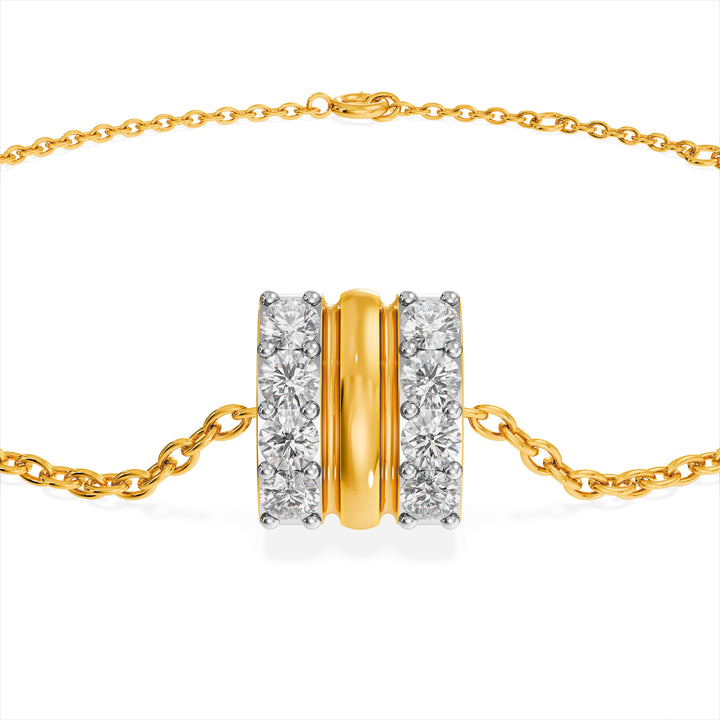 Stripe Luster 9KT Gold Lab Grown Diamond Bracelet - 3 