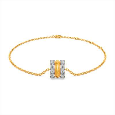 Stripe Luster 9KT Gold Lab Grown Diamond Bracelet