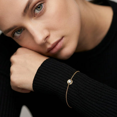 Spark Bar 9KT Gold Lab Grown Diamond Bracelet