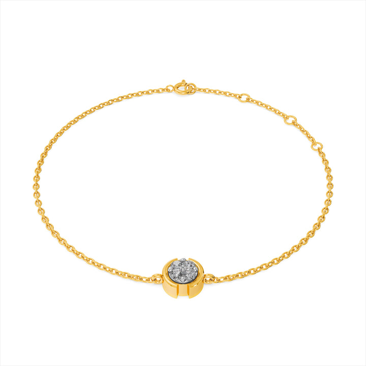 Veda Orb 9KT Gold Lab Grown Diamond Bracelet - 8 