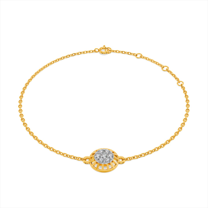 Niva Halo 9KT Gold Lab Grown Diamond Bracelet - 8 