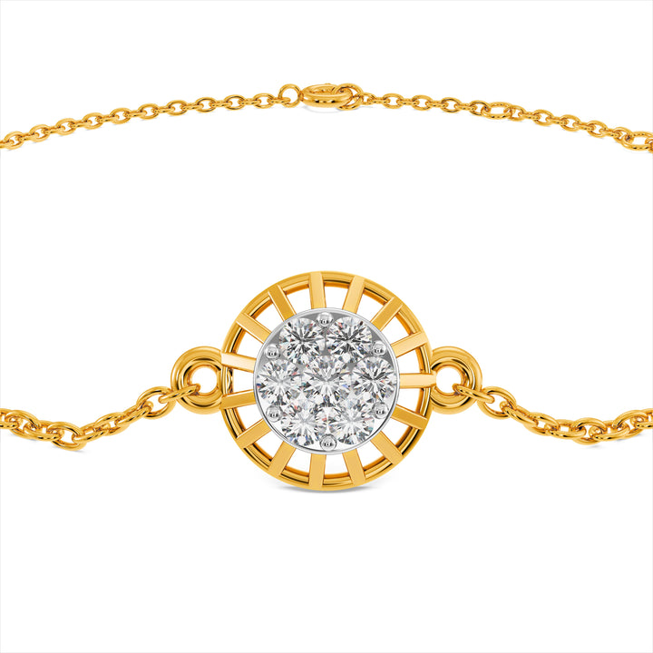 Niva Halo 9KT Gold Lab Grown Diamond Bracelet - 6 