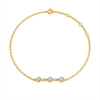 Orbit Petal 9KT Gold Lab Grown Diamond Bracelet