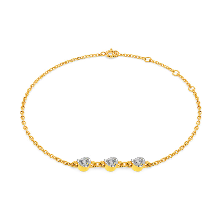 Orbit Petal 9KT Gold Lab Grown Diamond Bracelet - 4 