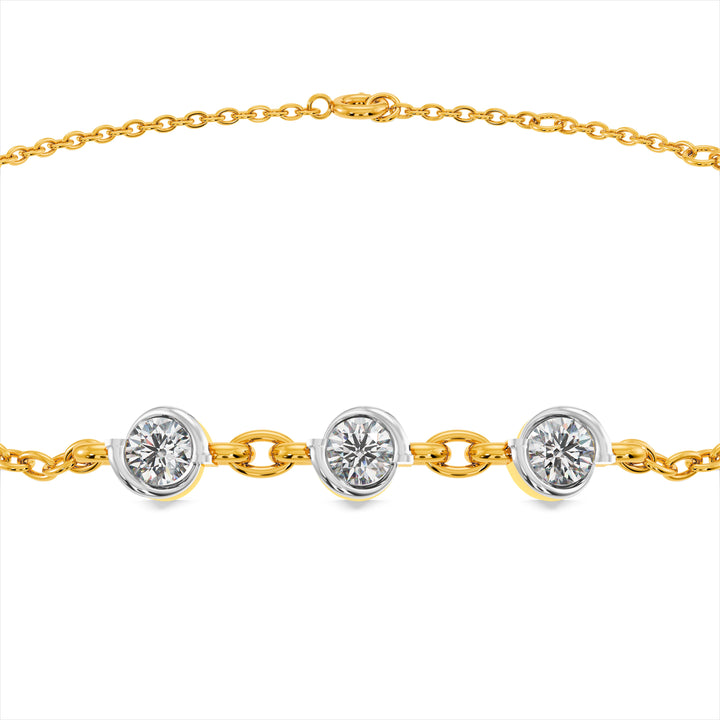 Orbit Petal 9KT Gold Lab Grown Diamond Bracelet - 3 