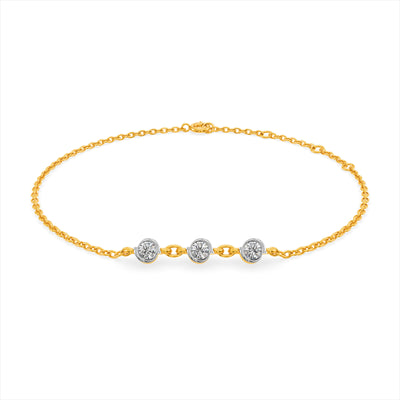 Orbit Petal 9KT Gold Lab Grown Diamond Bracelet